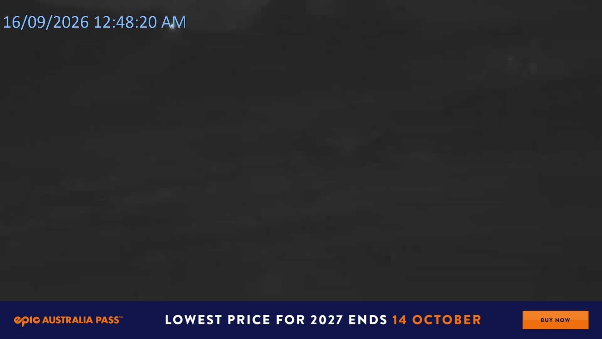 Falls Creek Towers Chair webcam frame captured 16 September 2026 at 12:57 am AEST