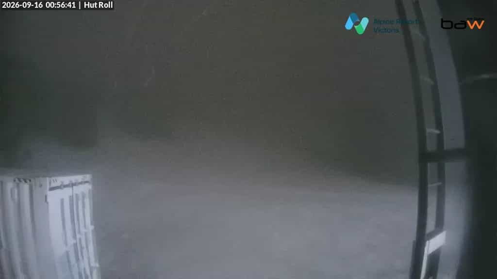 Mt Baw Baw Hut Roll webcam frame captured 16 September 2026 at 1:00 am AEST