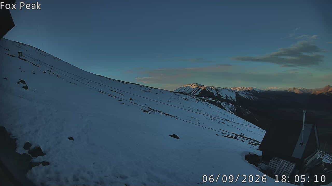 Fox Peak Apex webcam frame captured 15 September 2026 at 5:58 pm NZST
