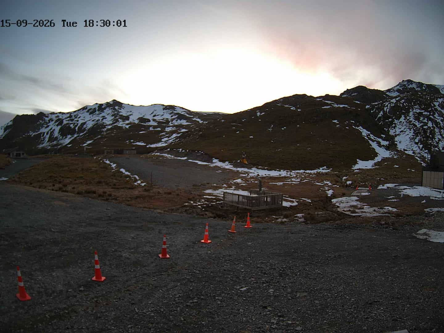 Rainbow Learners Slope webcam frame captured 15 September 2026 at 6:30 pm NZST