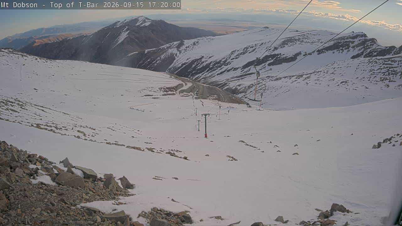 Mt Dobson Webcam 1 webcam frame captured 15 September 2026 at 5:20 pm NZST