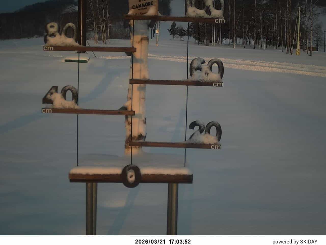 Canmore Snow depth webcam frame captured 10 September 2026 at 11:34 pm GMT+9