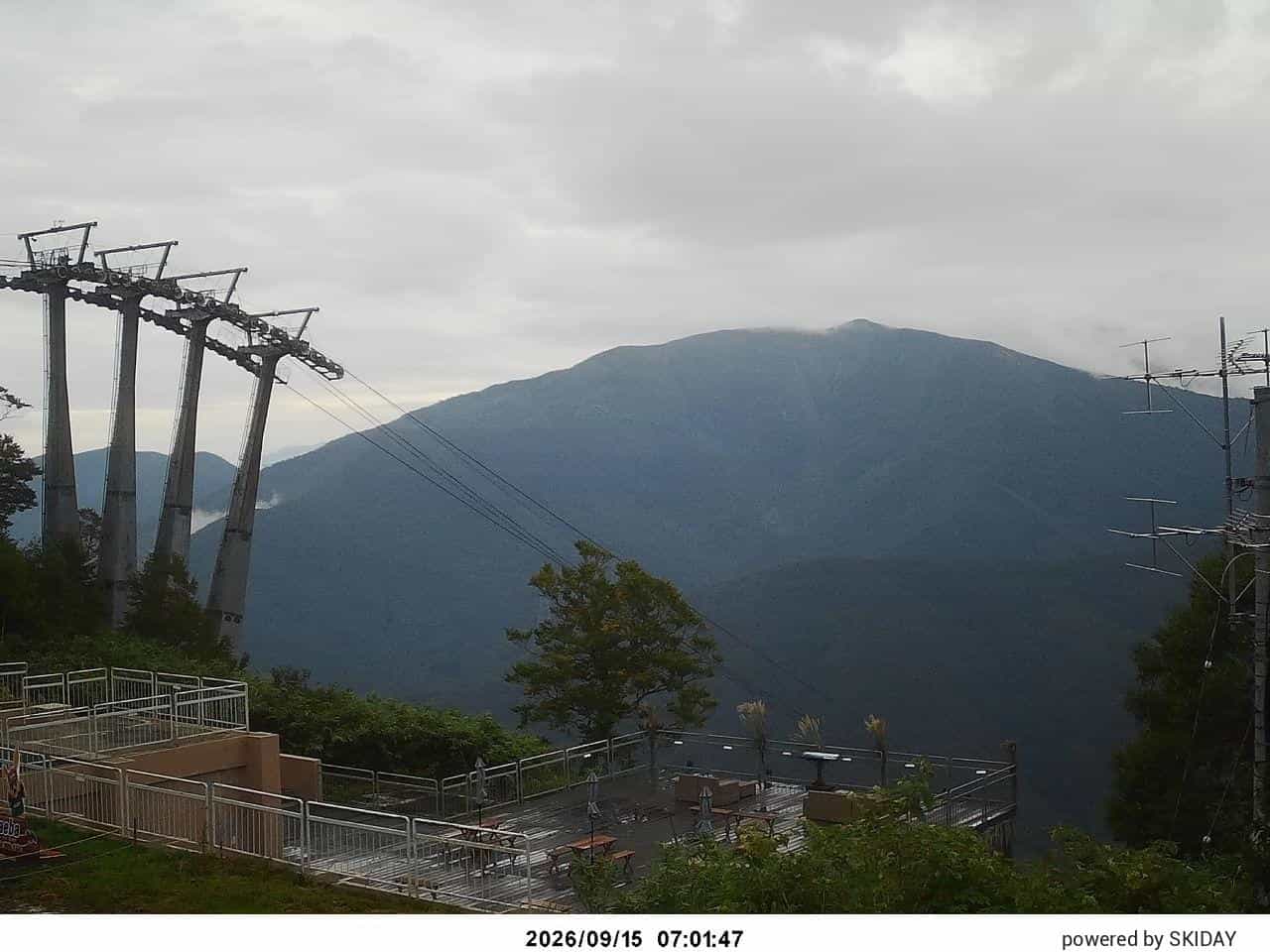 Naeba Large Slope webcam frame captured 15 September 2026 at 7:40 am GMT+9