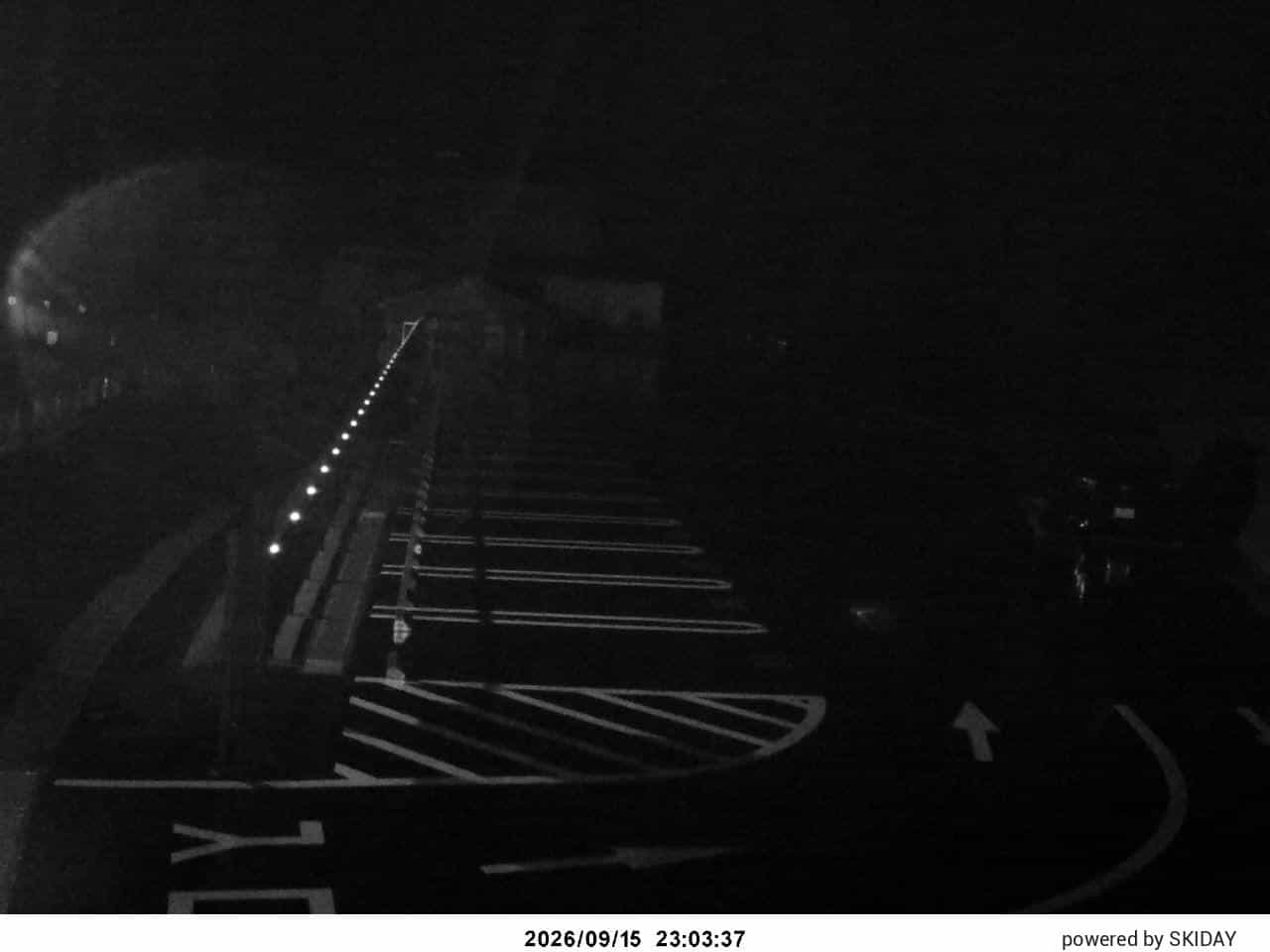 Okushiga Snowfall Gauge webcam frame captured 15 September 2026 at 11:59 pm GMT+9