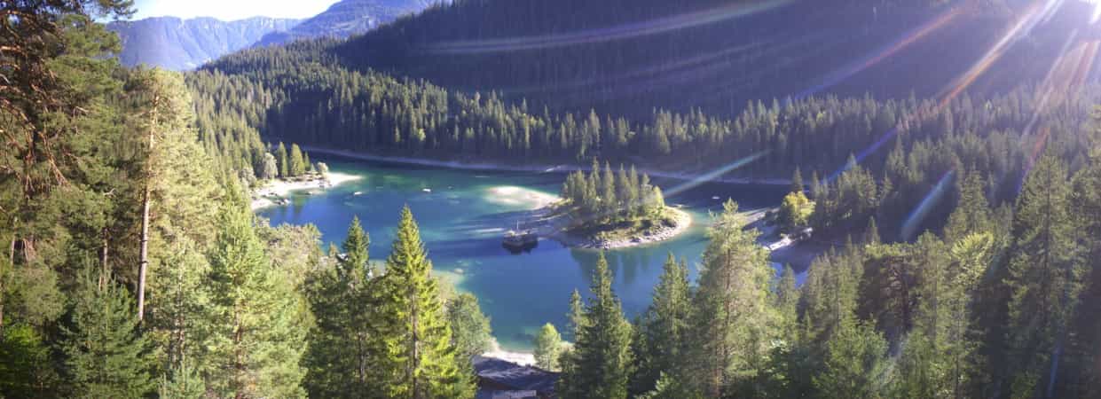 Laax Flims Falera - Weisse Arena Caumasee webcam frame captured 15 September 2026 at 5:42 pm GMT+2