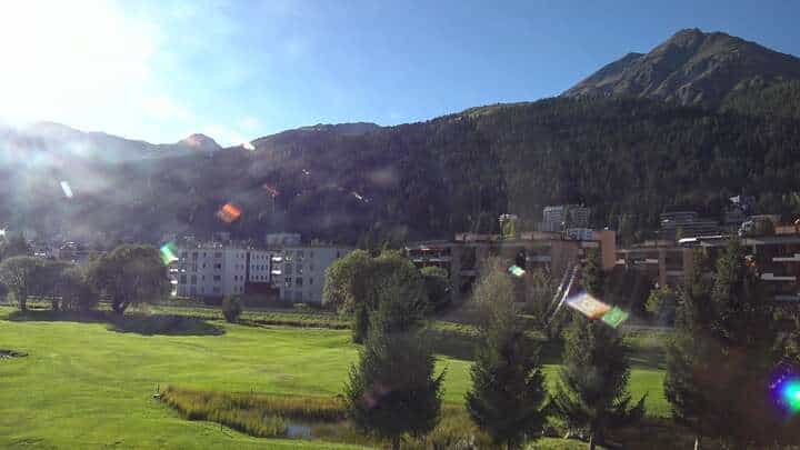 Davos Langlaufzentrum webcam frame captured 15 September 2026 at 5:33 pm GMT+2