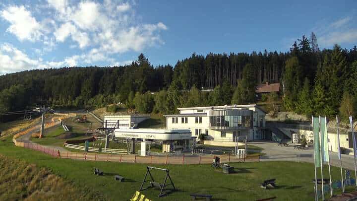 Mönichkirchen Base Station Sonnenbahn webcam frame captured 15 September 2026 at 5:37 pm GMT+2