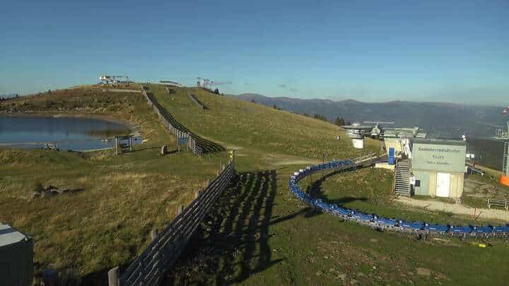 Wolfsberg (Klippitztörl) Hocheggerlift Upper Station webcam frame captured 15 September 2026 at 5:41 pm GMT+2