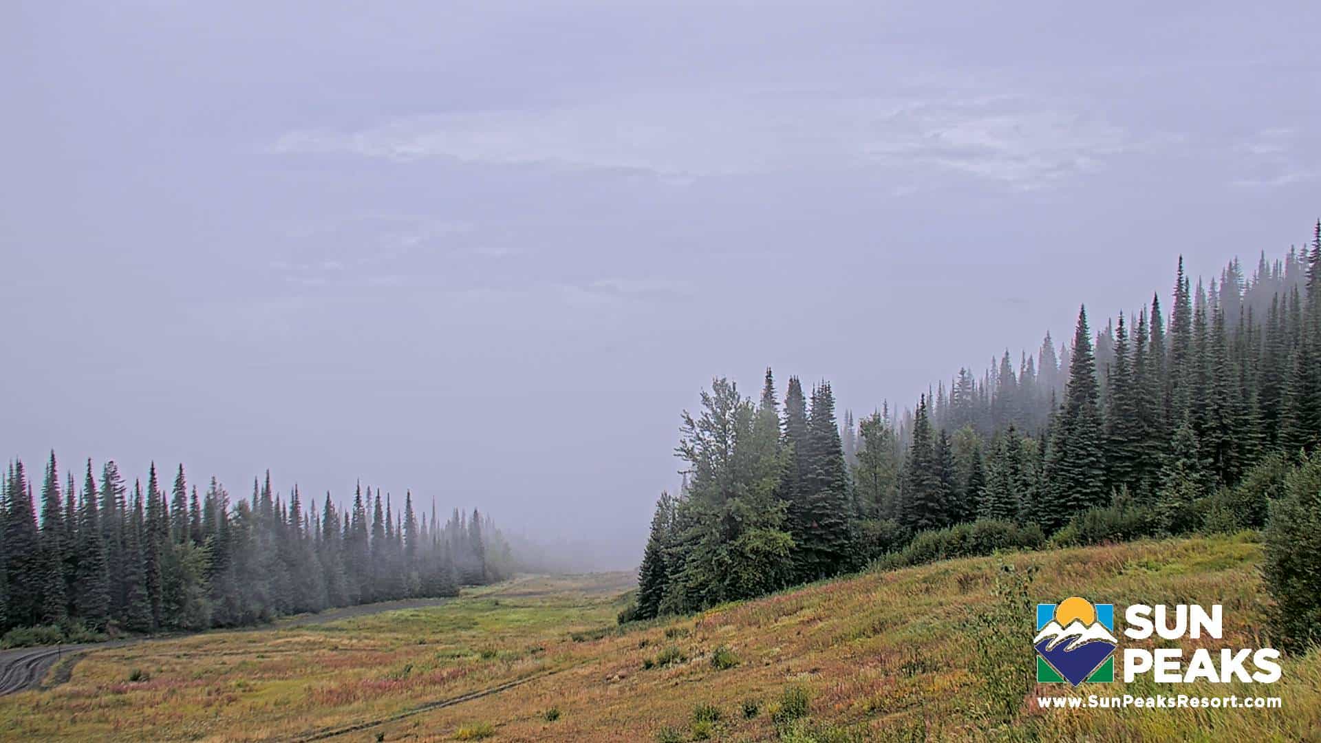 Sun Peaks Elevation - Mount Morrisey webcam frame captured 15 September 2026 at 8:36 am GMT-7