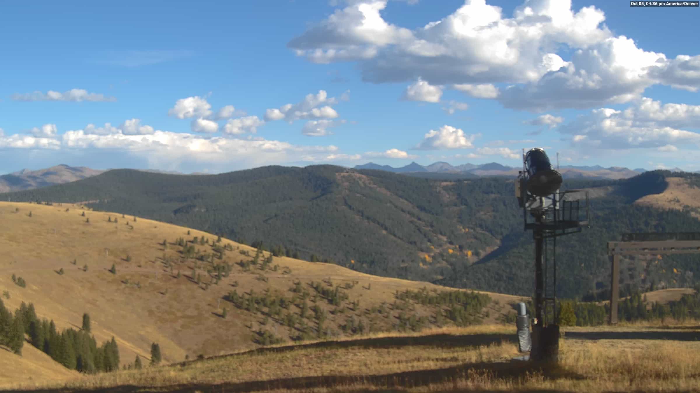Vail Sun Up Bowl Overlook webcam frame captured 5 October 2026 at 4:37 pm GMT-6