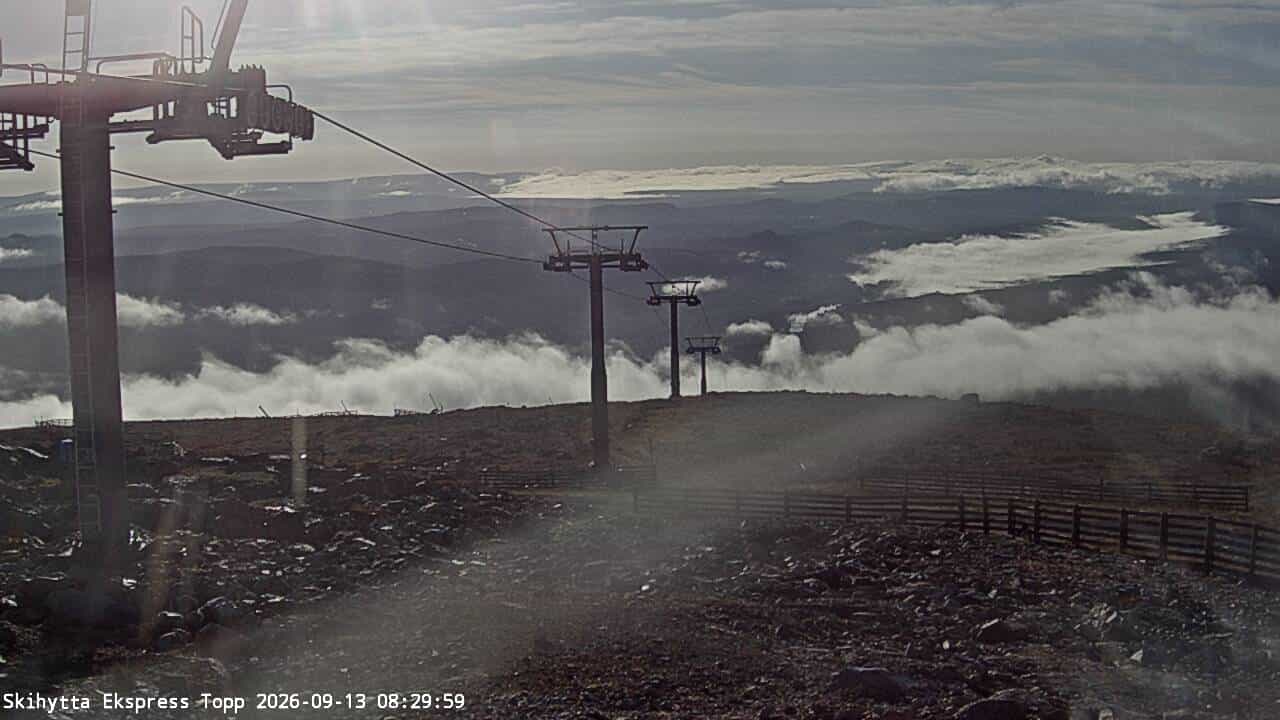 Trysil Skihytta Express Summit webcam frame captured 13 September 2026 at 9:22 am GMT+2