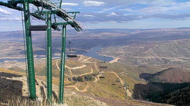 Deer Valley Revelator Express webcam frame captured 5 October 2026 at 5:12 pm GMT-6