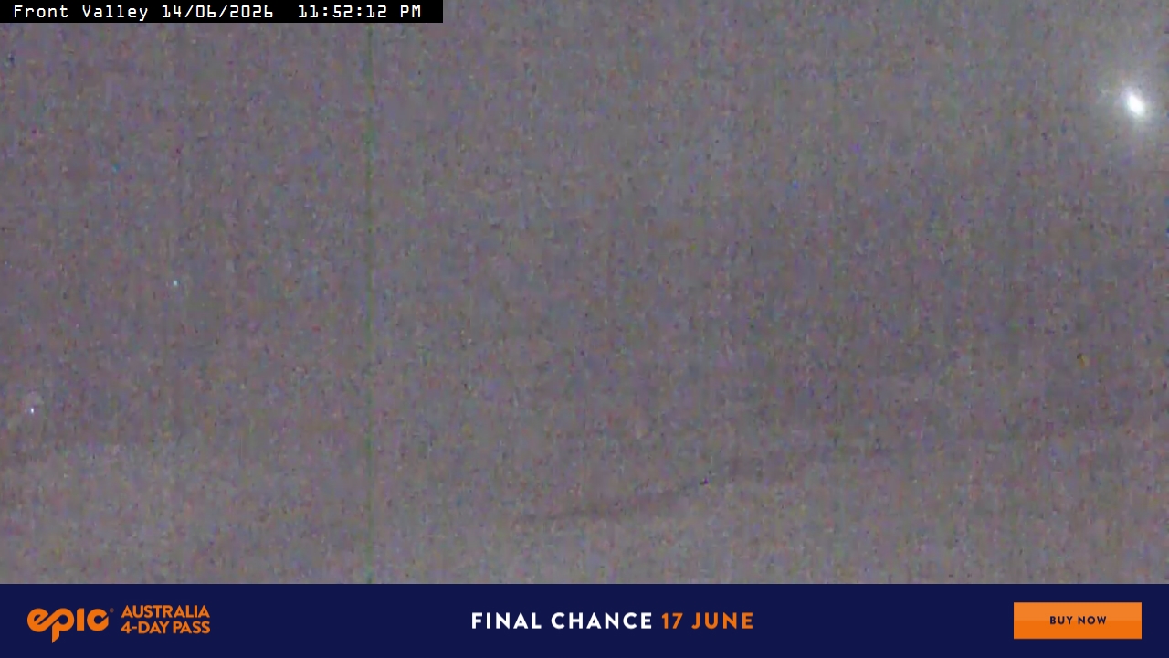 Perisher Front Valley snow cam captured at 14 June 2026 at 11:56 pm AEST