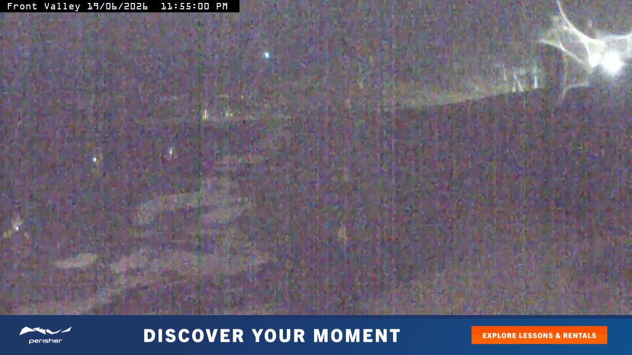 Perisher Front Valley snow cam captured at 19 June 2026 at 11:59 pm AEST