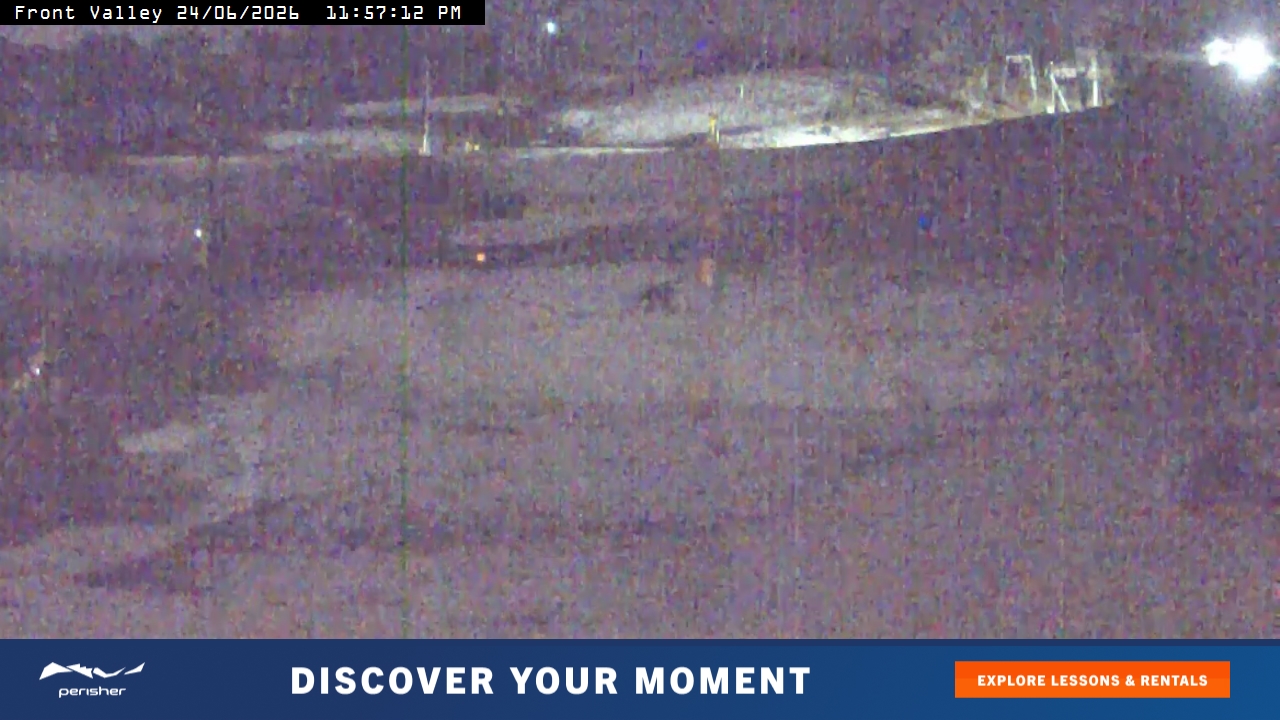 Perisher Front Valley snow cam captured at 24 June 2026 at 11:58 pm AEST