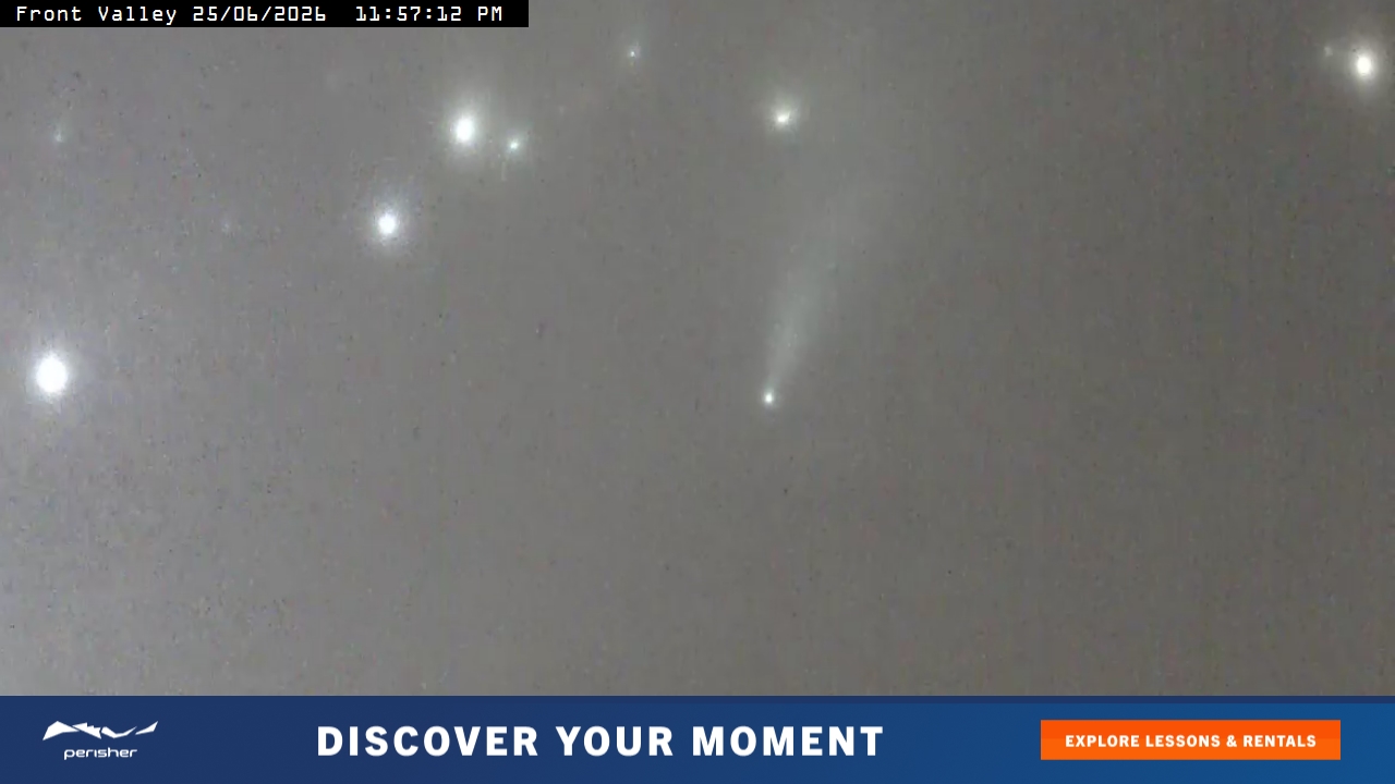 Perisher Front Valley snow cam captured at 25 June 2026 at 11:58 pm AEST