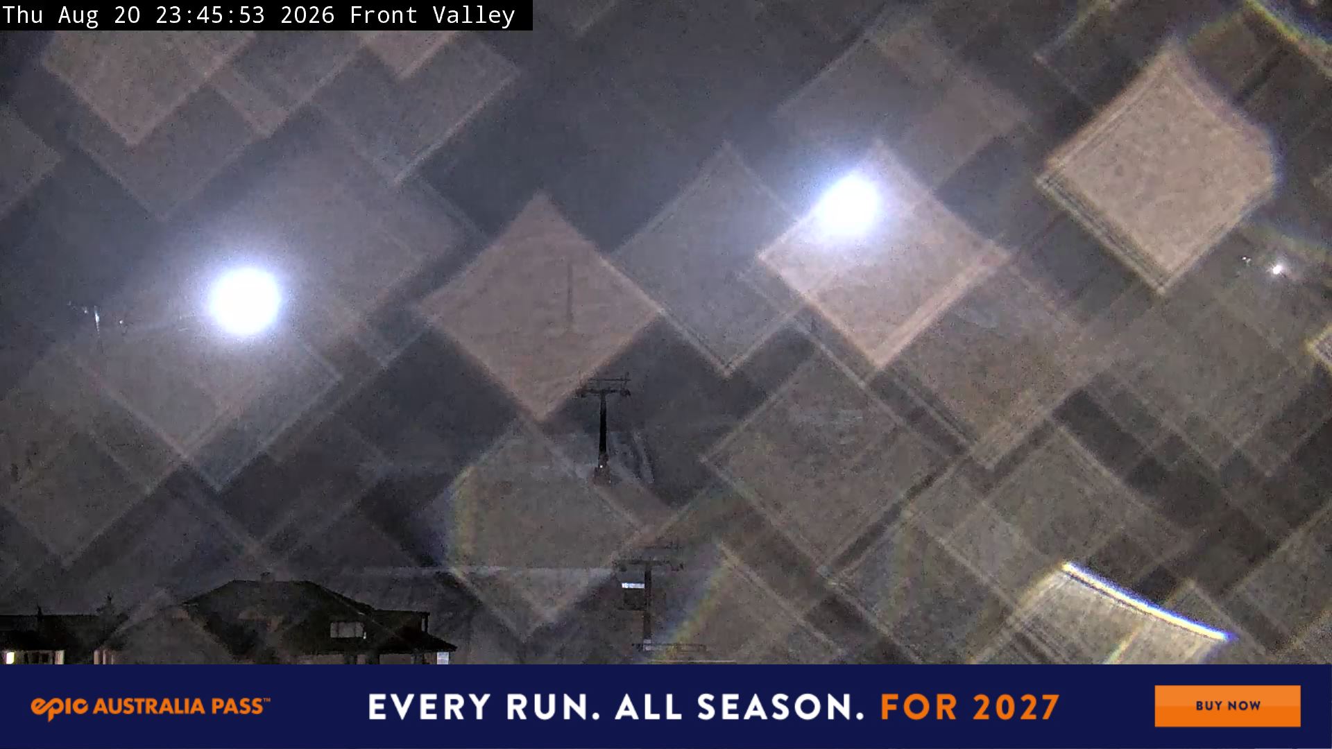 Perisher Front Valley snow cam captured at 20 August 2026 at 11:49 pm AEST