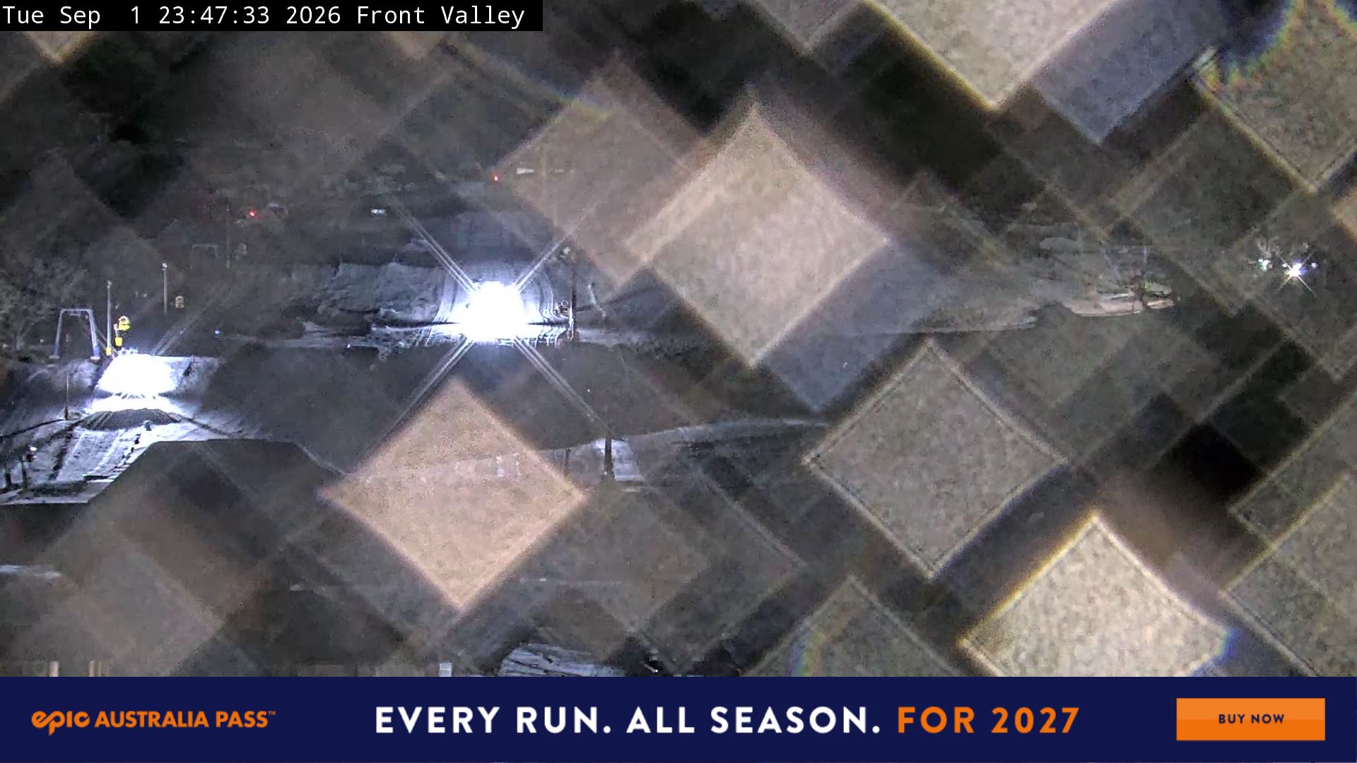 Perisher Front Valley snow cam captured at 1 September 2026 at 11:55 pm AEST