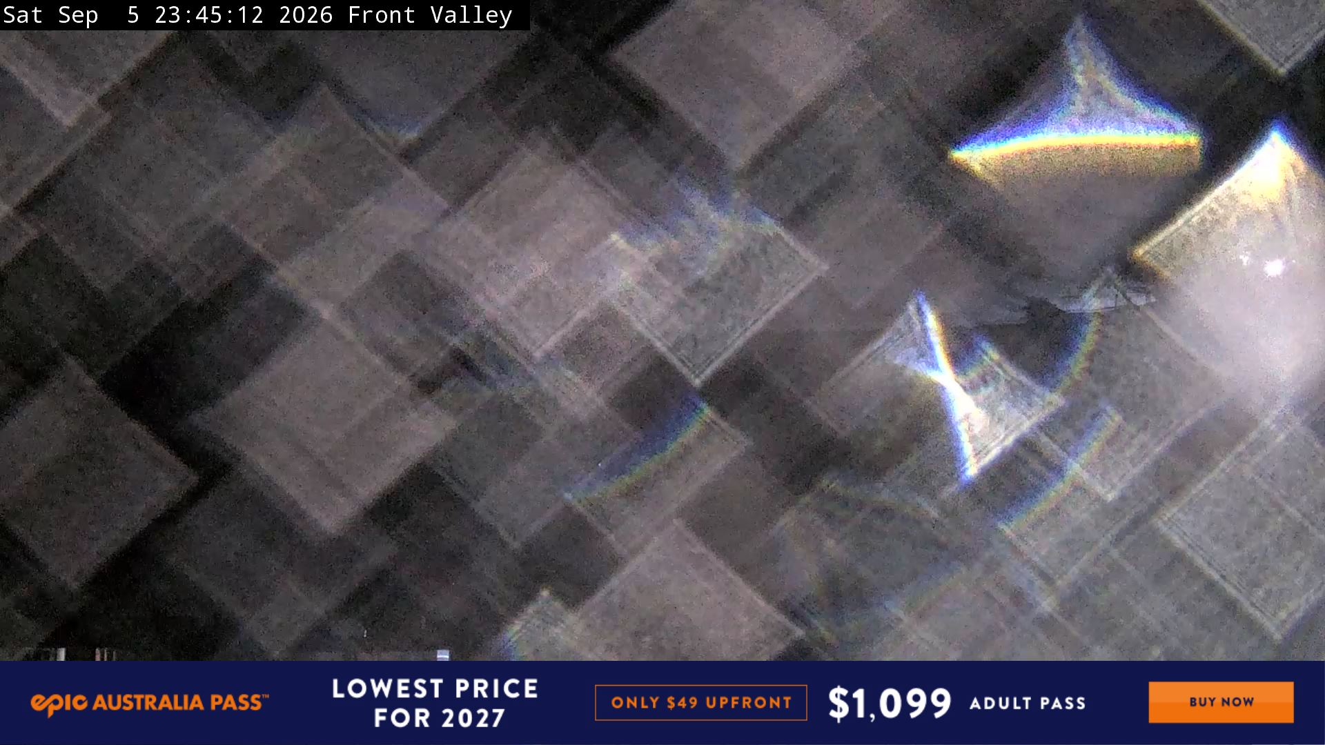 Perisher Front Valley snow cam captured at 5 September 2026 at 11:49 pm AEST