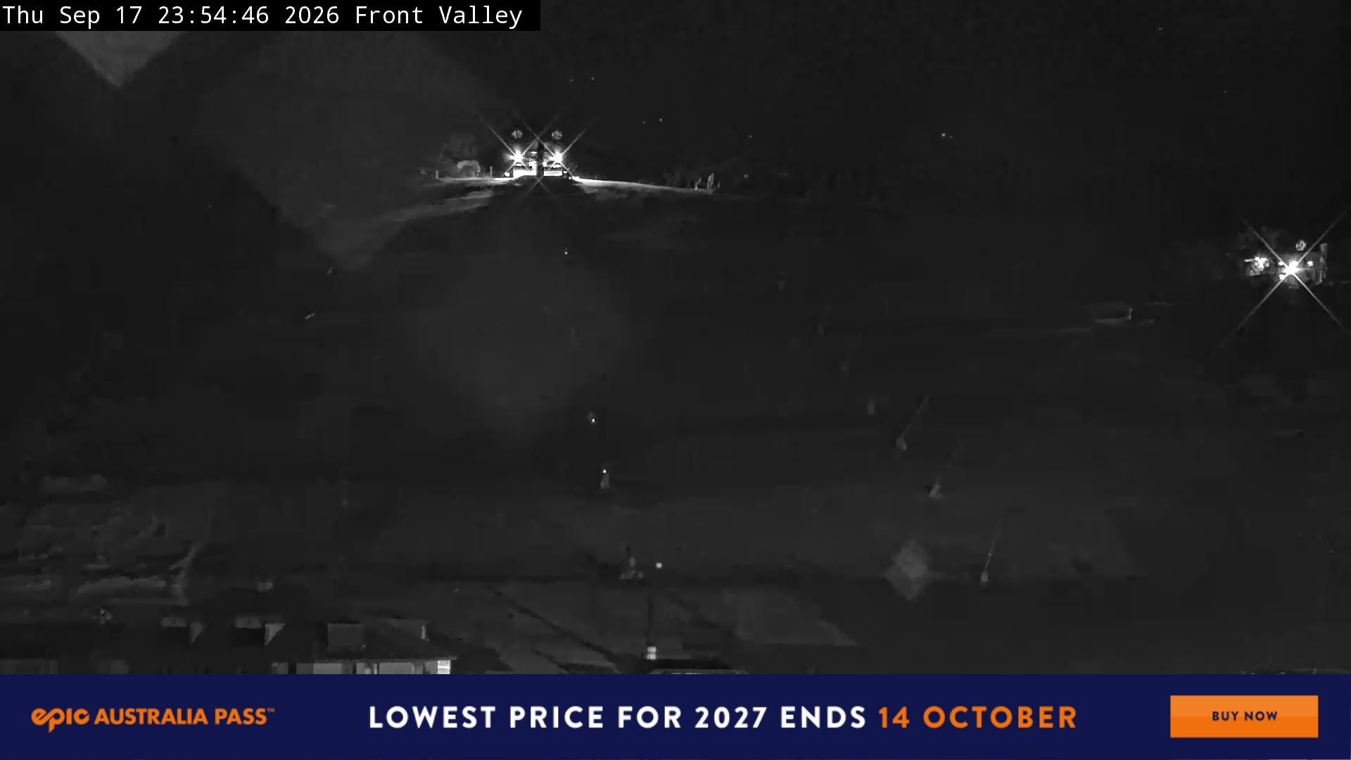 Perisher Front Valley snow cam captured at 17 September 2026 at 11:59 pm AEST