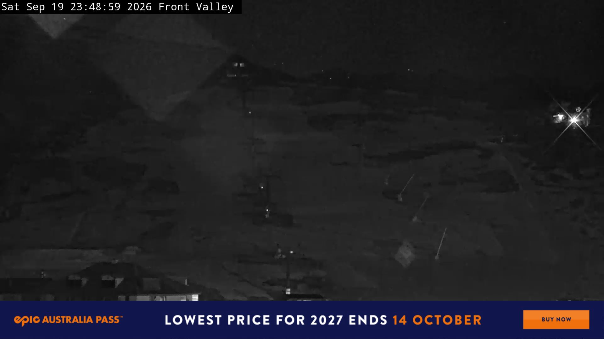 Perisher Front Valley snow cam captured at 19 September 2026 at 11:55 pm AEST