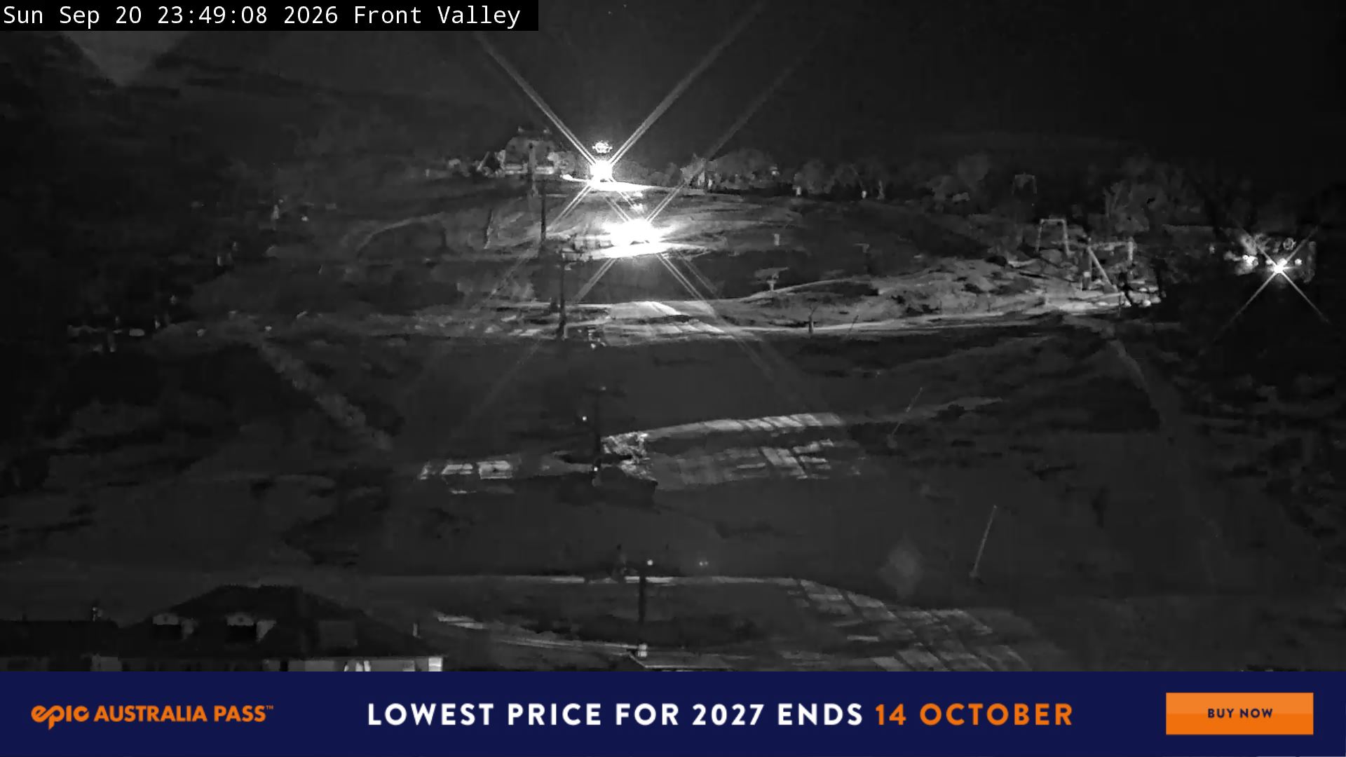 Perisher Front Valley snow cam captured at 20 September 2026 at 11:55 pm AEST