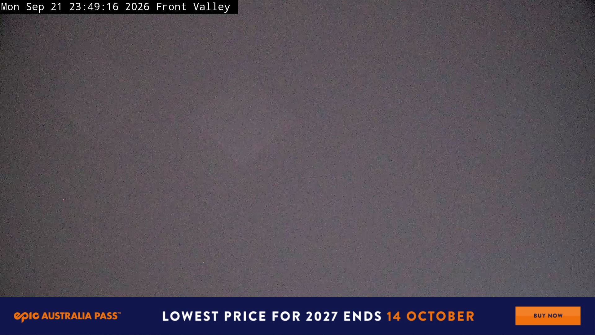 Perisher Front Valley snow cam captured at 21 September 2026 at 11:56 pm AEST