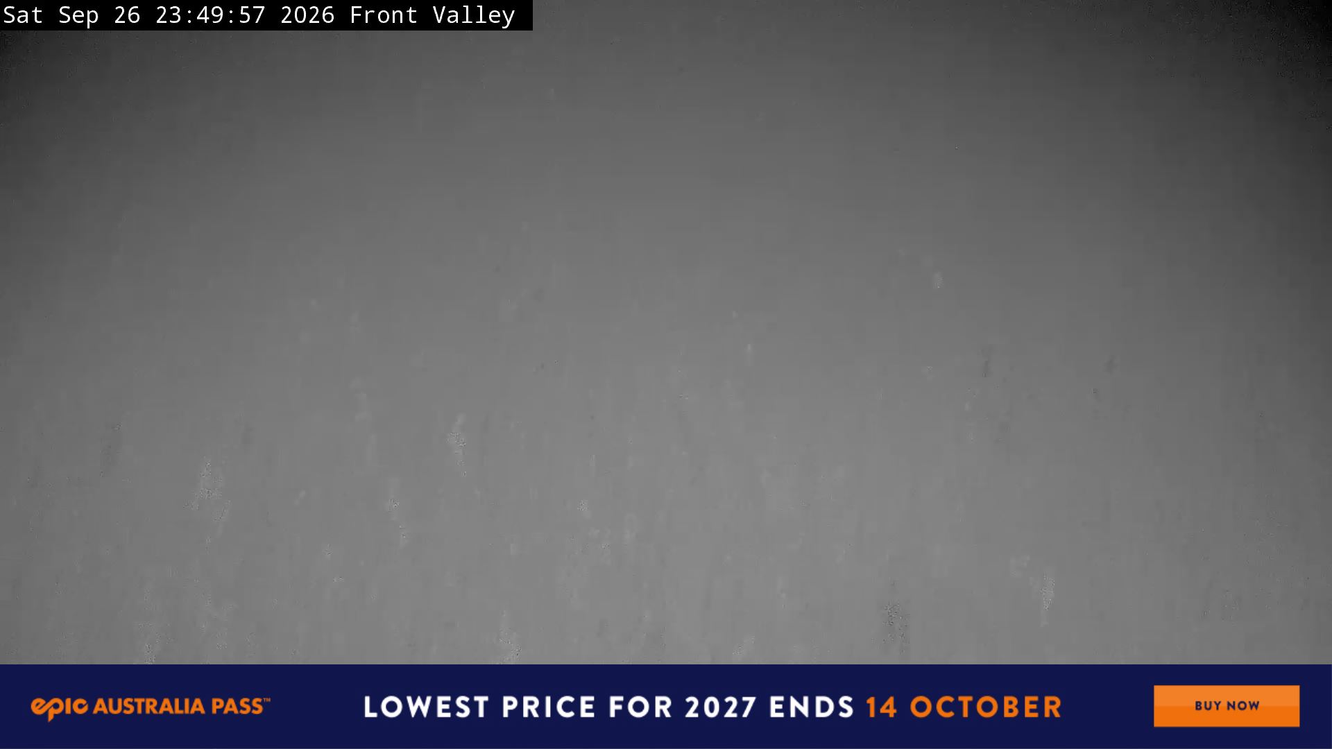 Perisher Front Valley snow cam captured at 26 September 2026 at 11:52 pm AEST