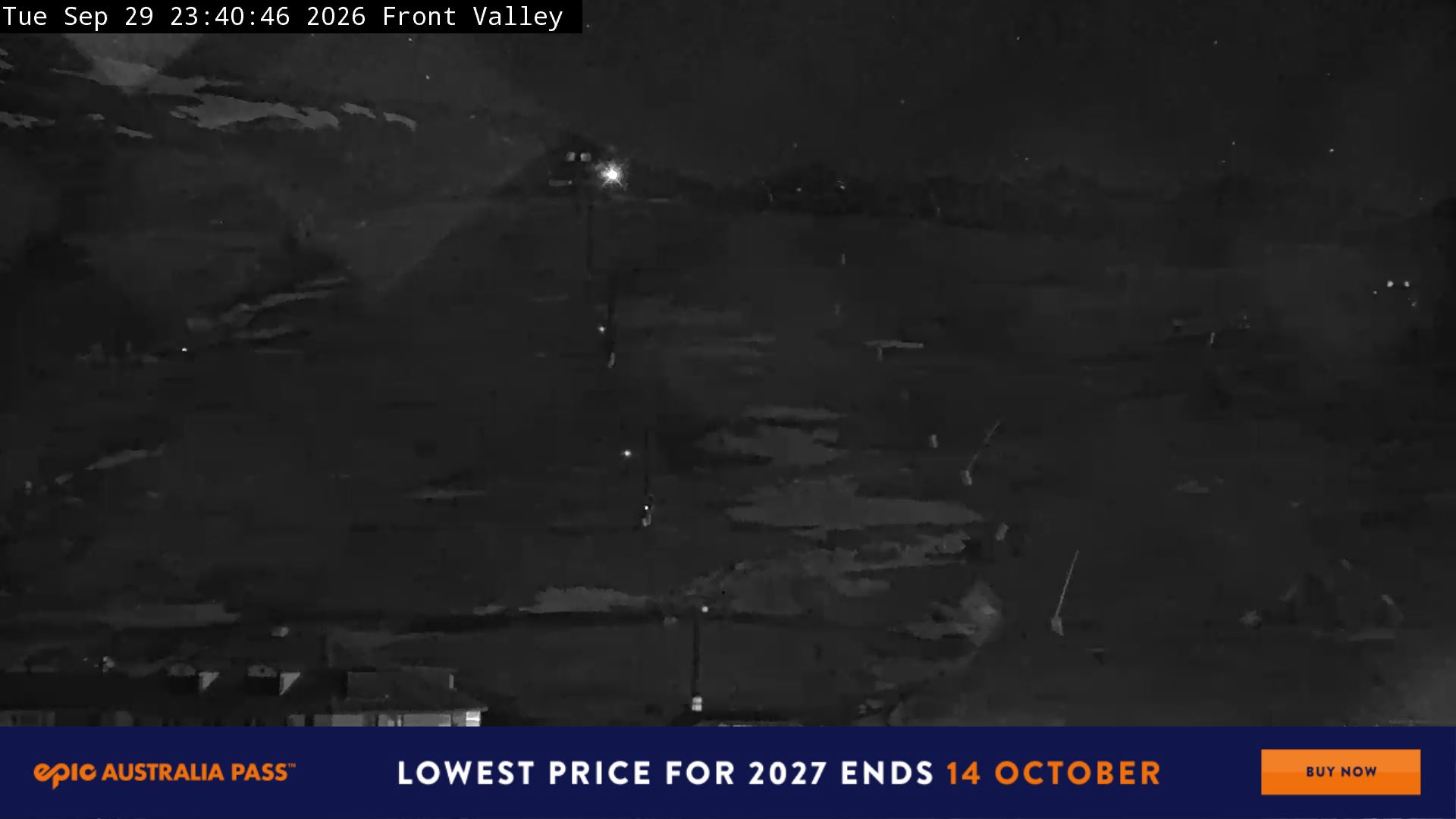 Perisher Front Valley snow cam captured at 29 September 2026 at 11:46 pm AEST