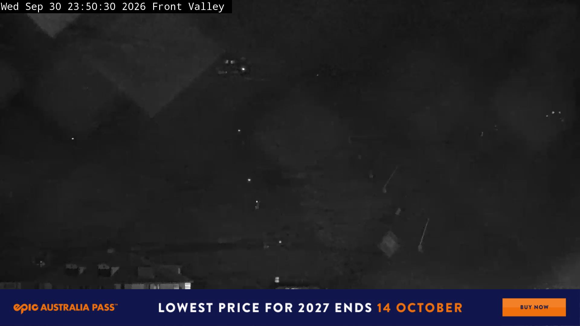 Perisher Front Valley snow cam captured at 30 September 2026 at 11:54 pm AEST