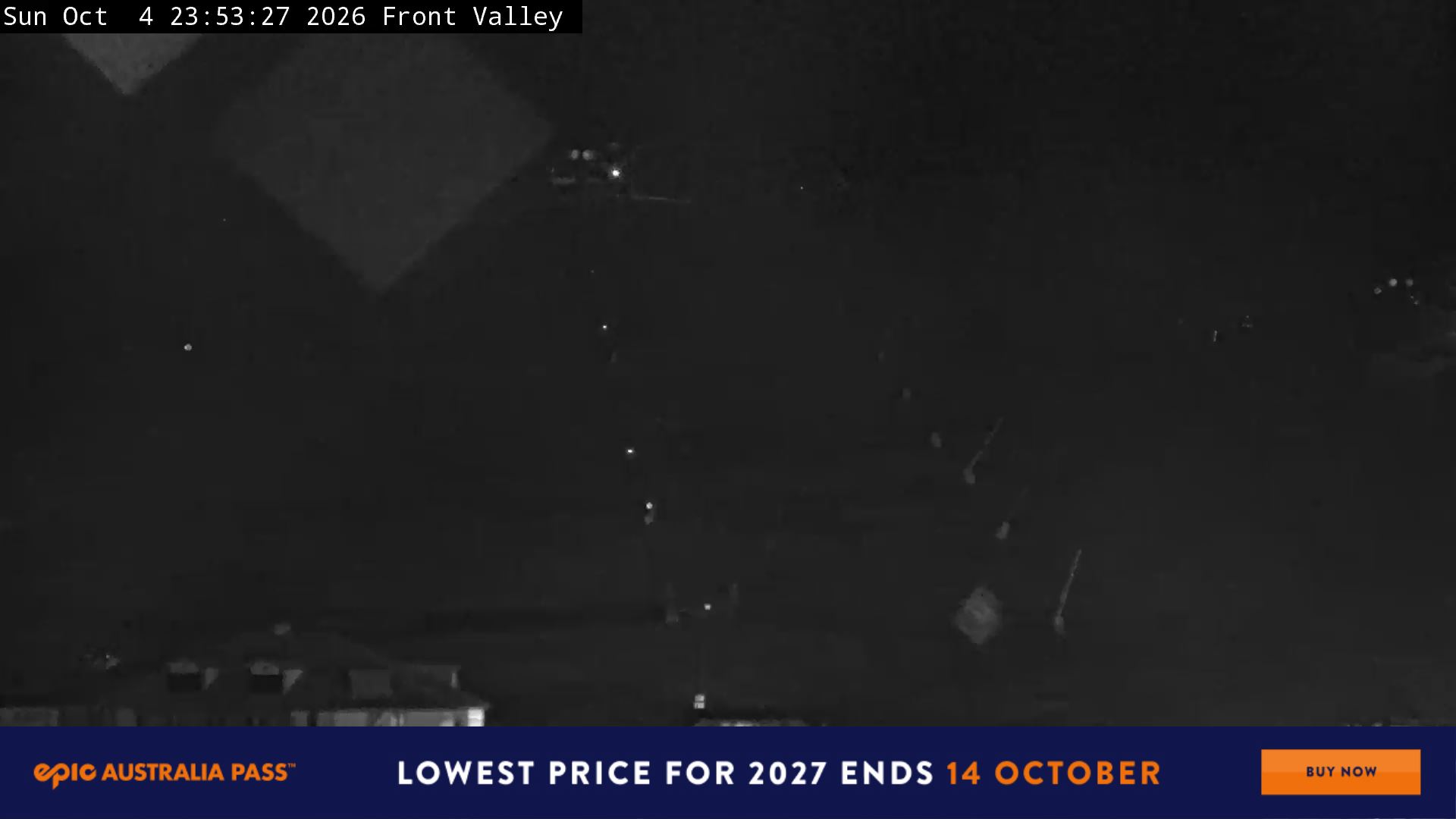 Perisher Front Valley snow cam captured at 4 October 2026 at 11:55 pm AEDT