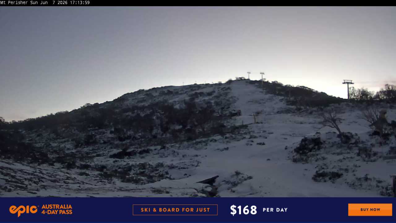 Perisher Mt Perisher snow cam captured at 7 June 2026 at 11:05 pm AEST