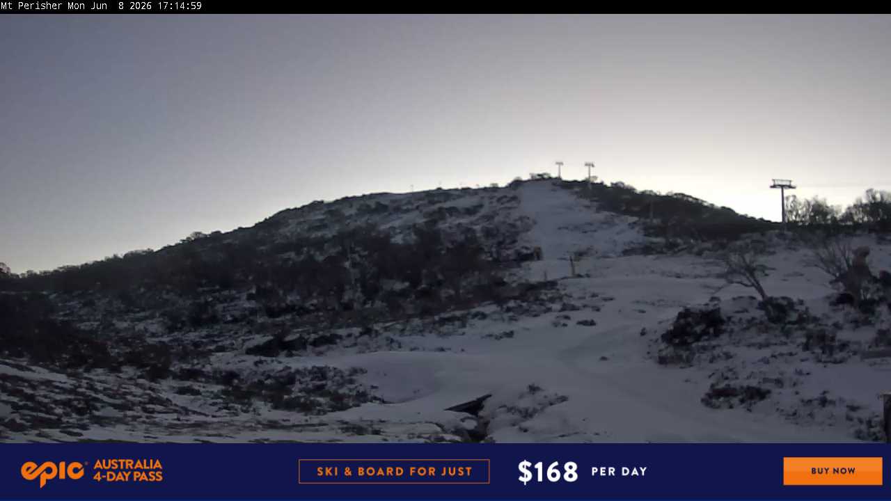 Perisher Mt Perisher snow cam captured at 8 June 2026 at 5:29 pm AEST