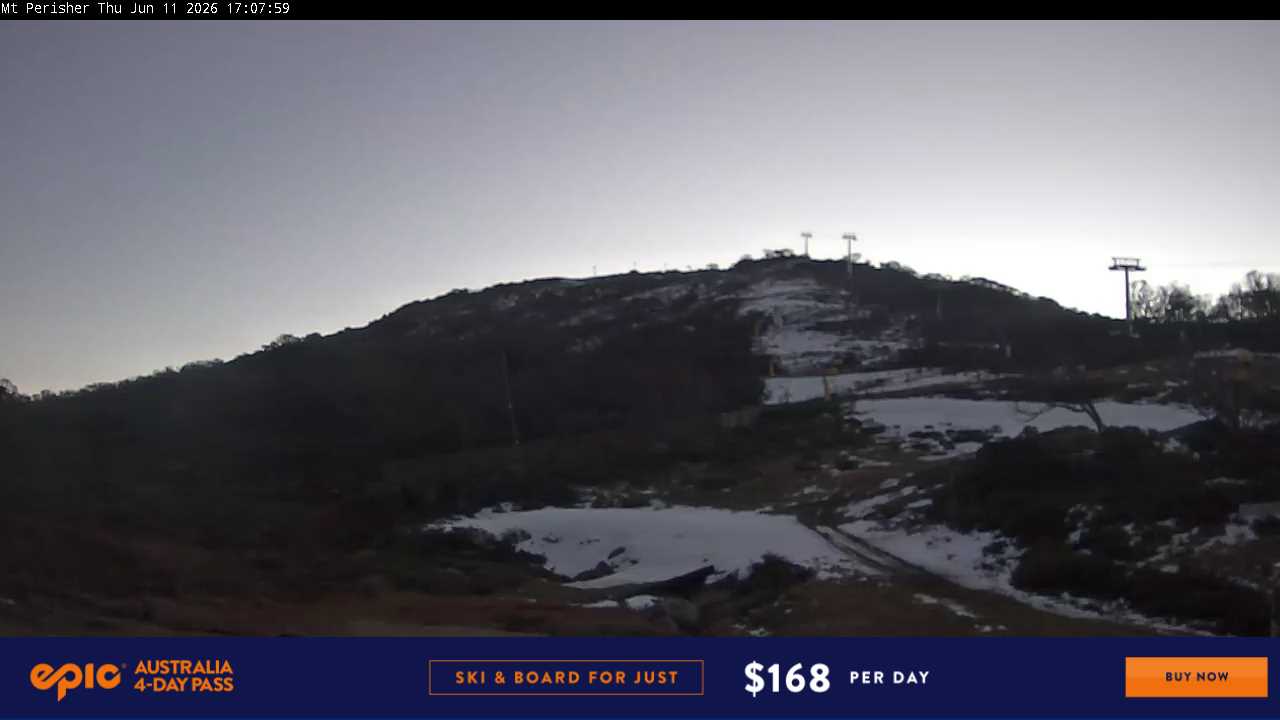 Perisher Mt Perisher snow cam captured at 11 June 2026 at 5:08 pm AEST