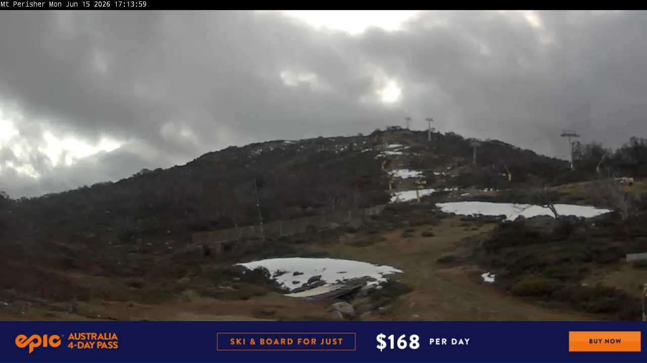 Perisher Mt Perisher snow cam captured at 15 June 2026 at 5:14 pm AEST