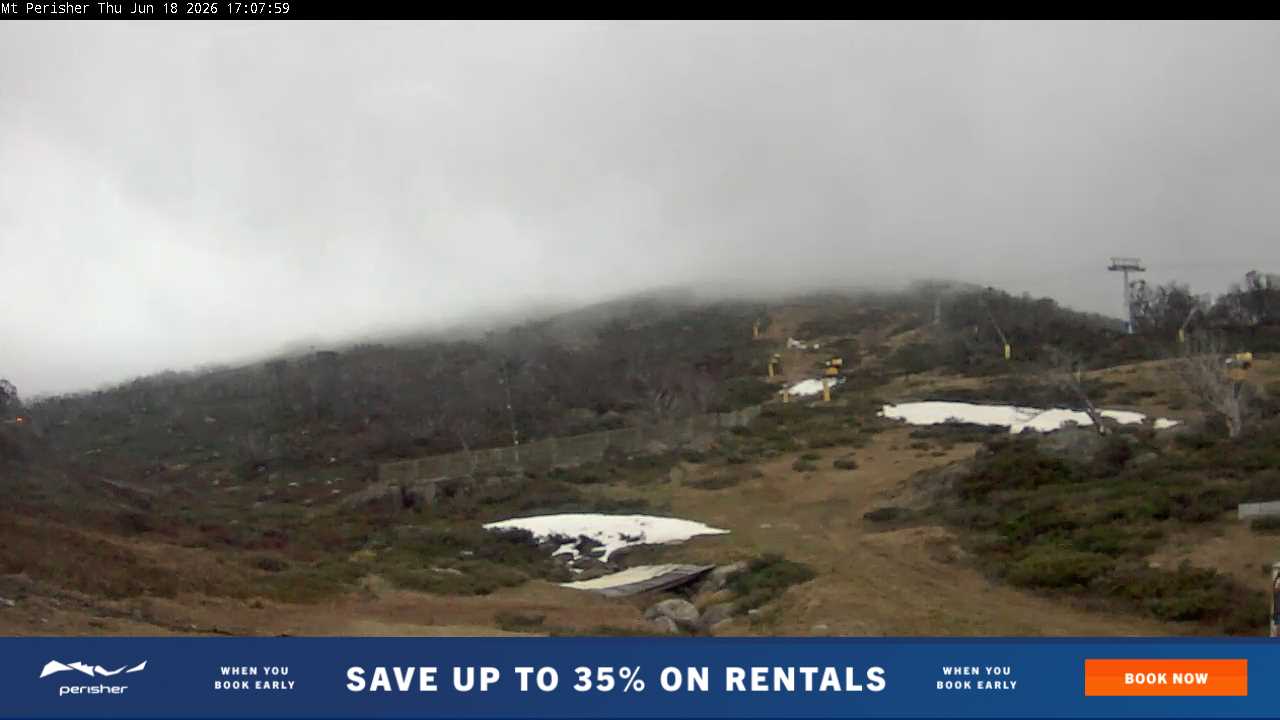Perisher Mt Perisher snow cam captured at 18 June 2026 at 5:12 pm AEST
