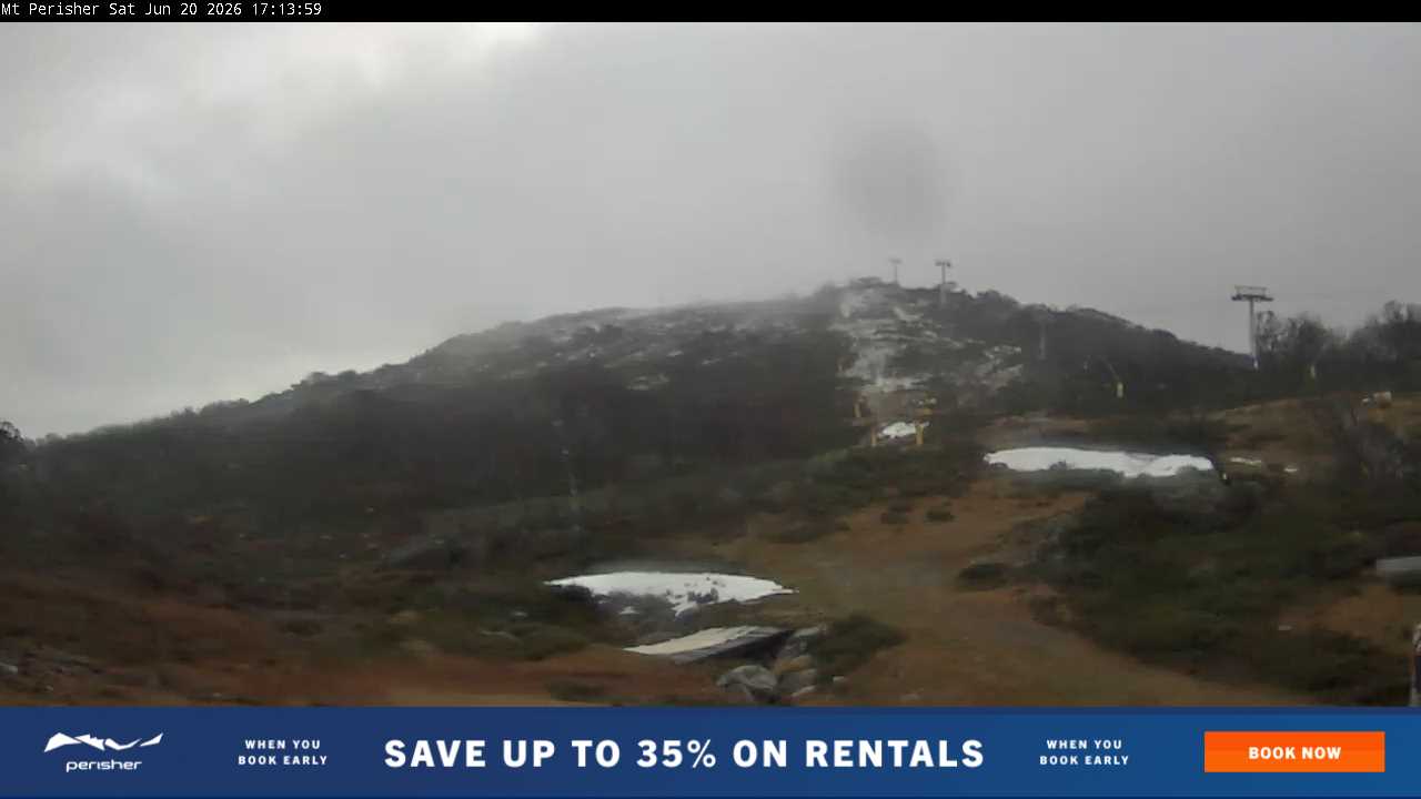Perisher Mt Perisher snow cam captured at 20 June 2026 at 5:18 pm AEST