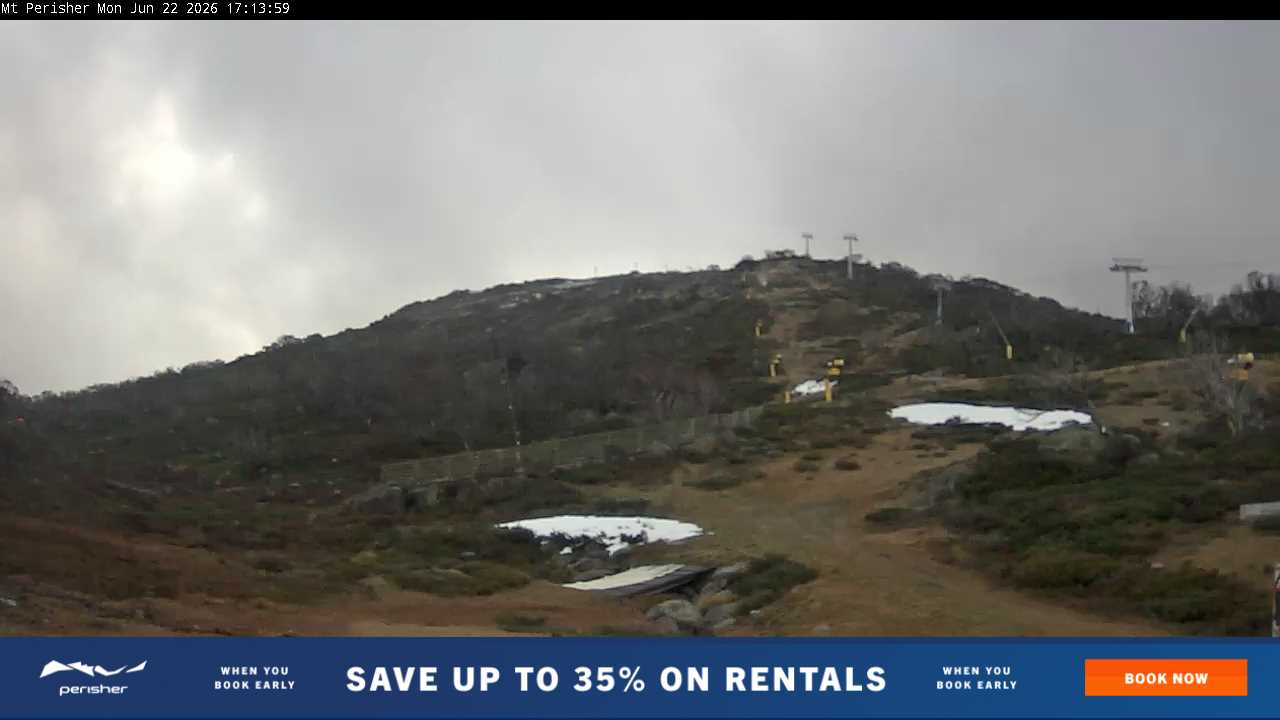 Perisher Mt Perisher snow cam captured at 22 June 2026 at 5:16 pm AEST