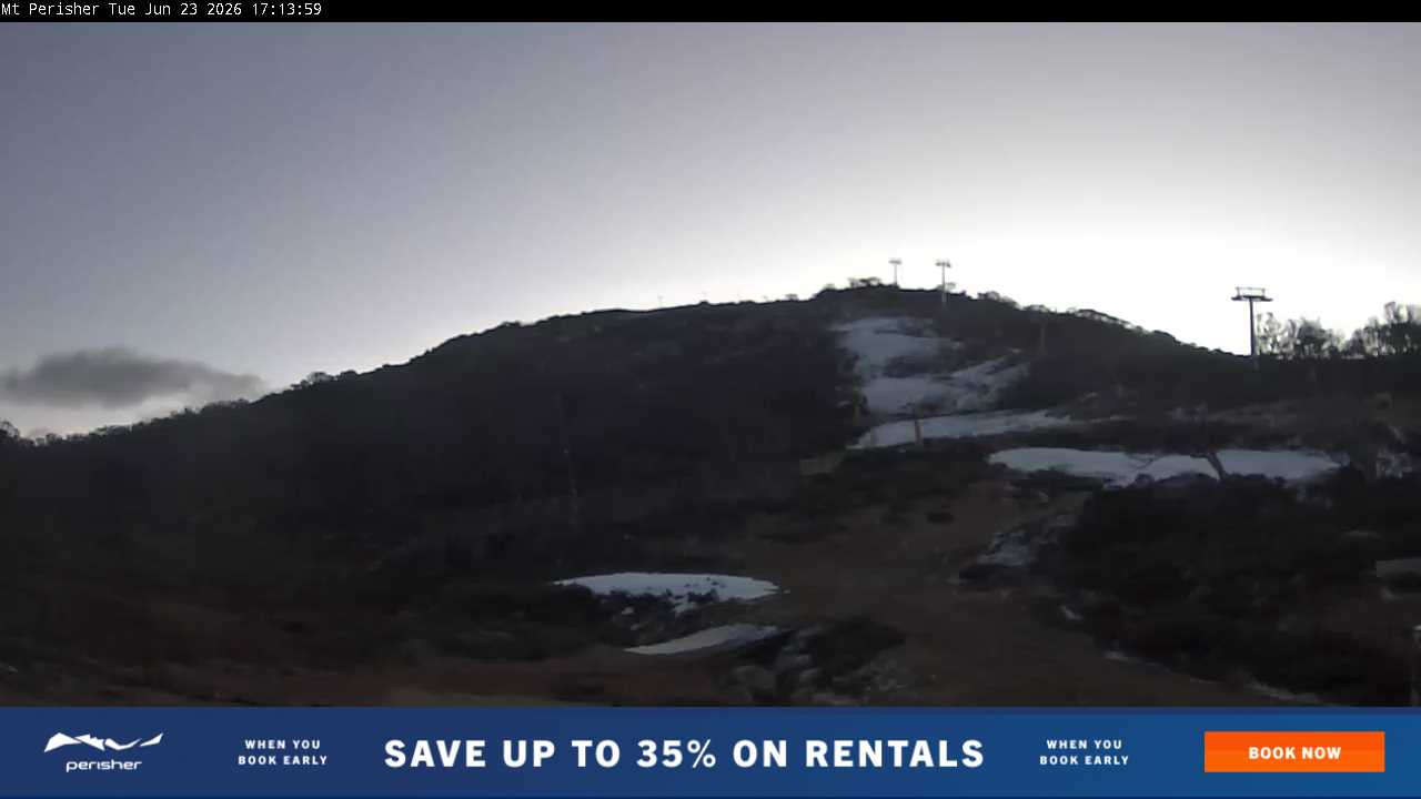 Perisher Mt Perisher snow cam captured at 23 June 2026 at 5:16 pm AEST