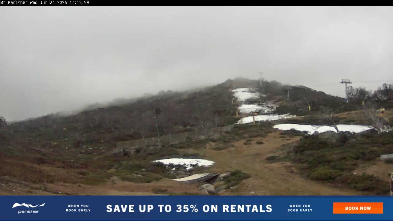 Perisher Mt Perisher snow cam captured at 24 June 2026 at 5:16 pm AEST