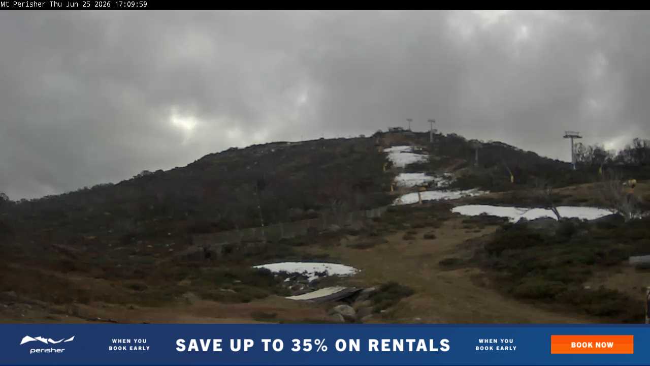 Perisher Mt Perisher snow cam captured at 25 June 2026 at 5:10 pm AEST