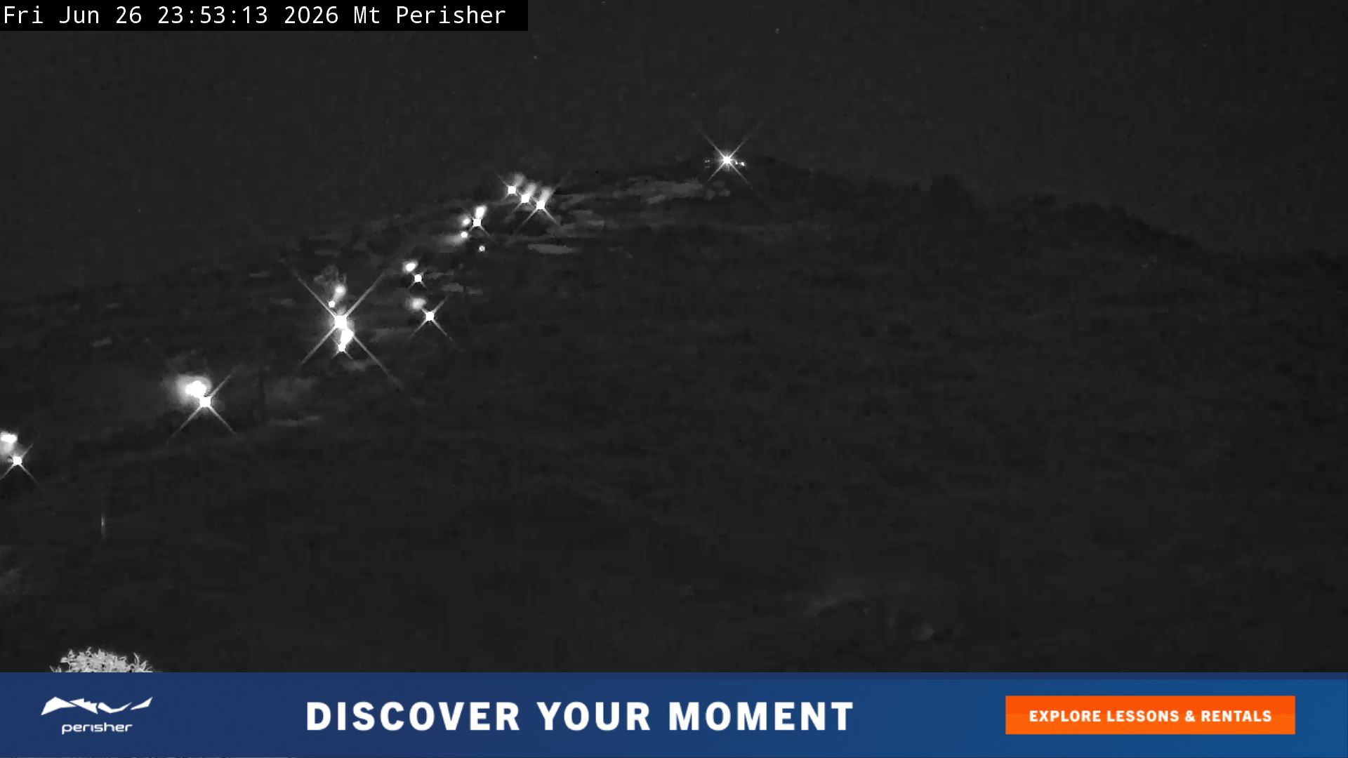 Perisher Mt Perisher snow cam captured at 26 June 2026 at 11:58 pm AEST