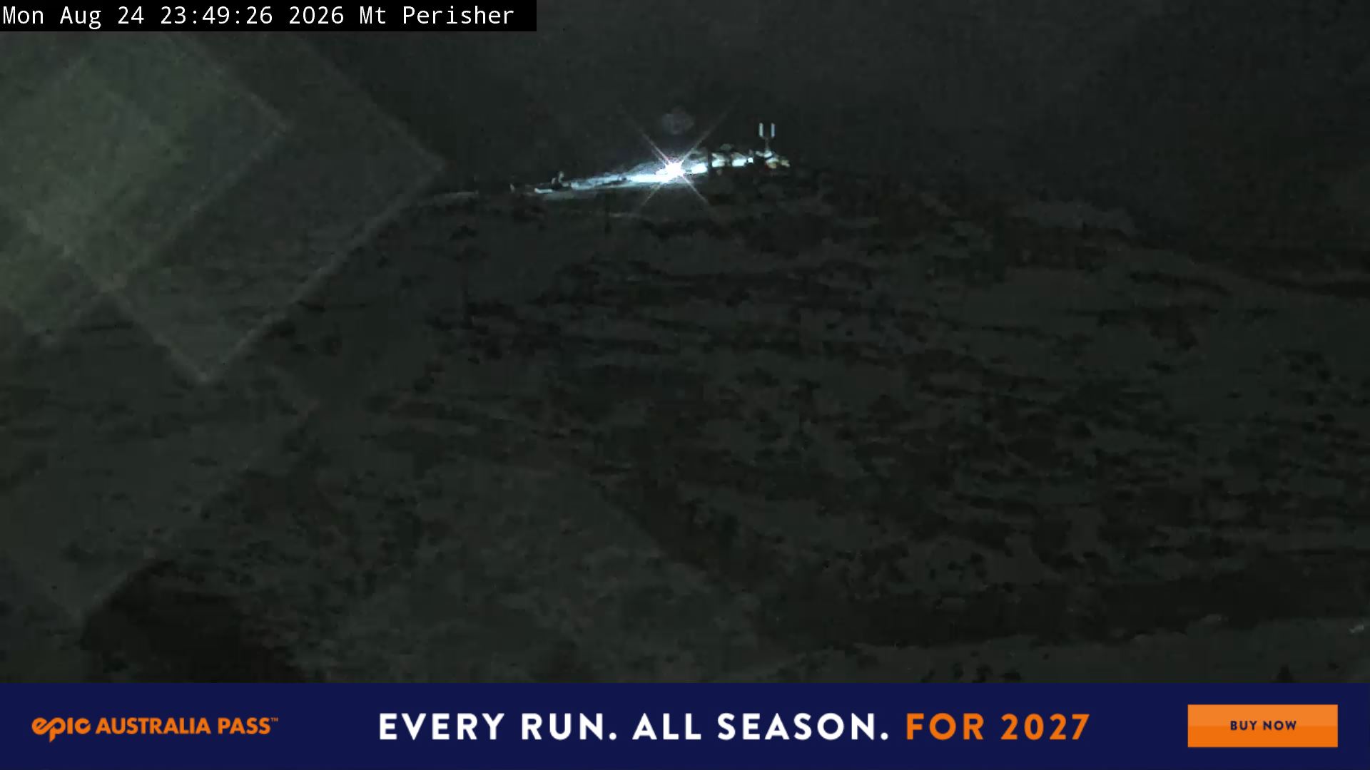 Perisher Mt Perisher snow cam captured at 24 August 2026 at 11:54 pm AEST