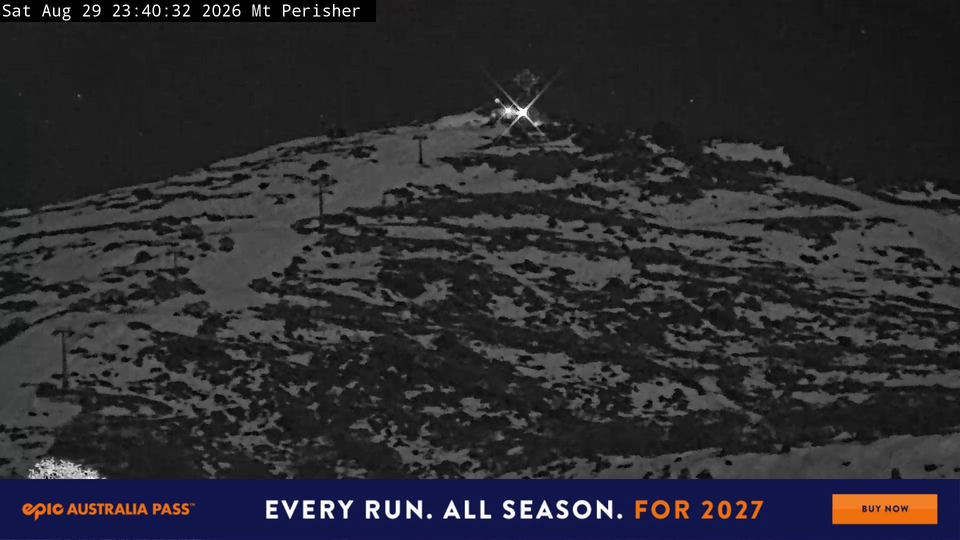 Perisher Mt Perisher snow cam captured at 29 August 2026 at 11:48 pm AEST