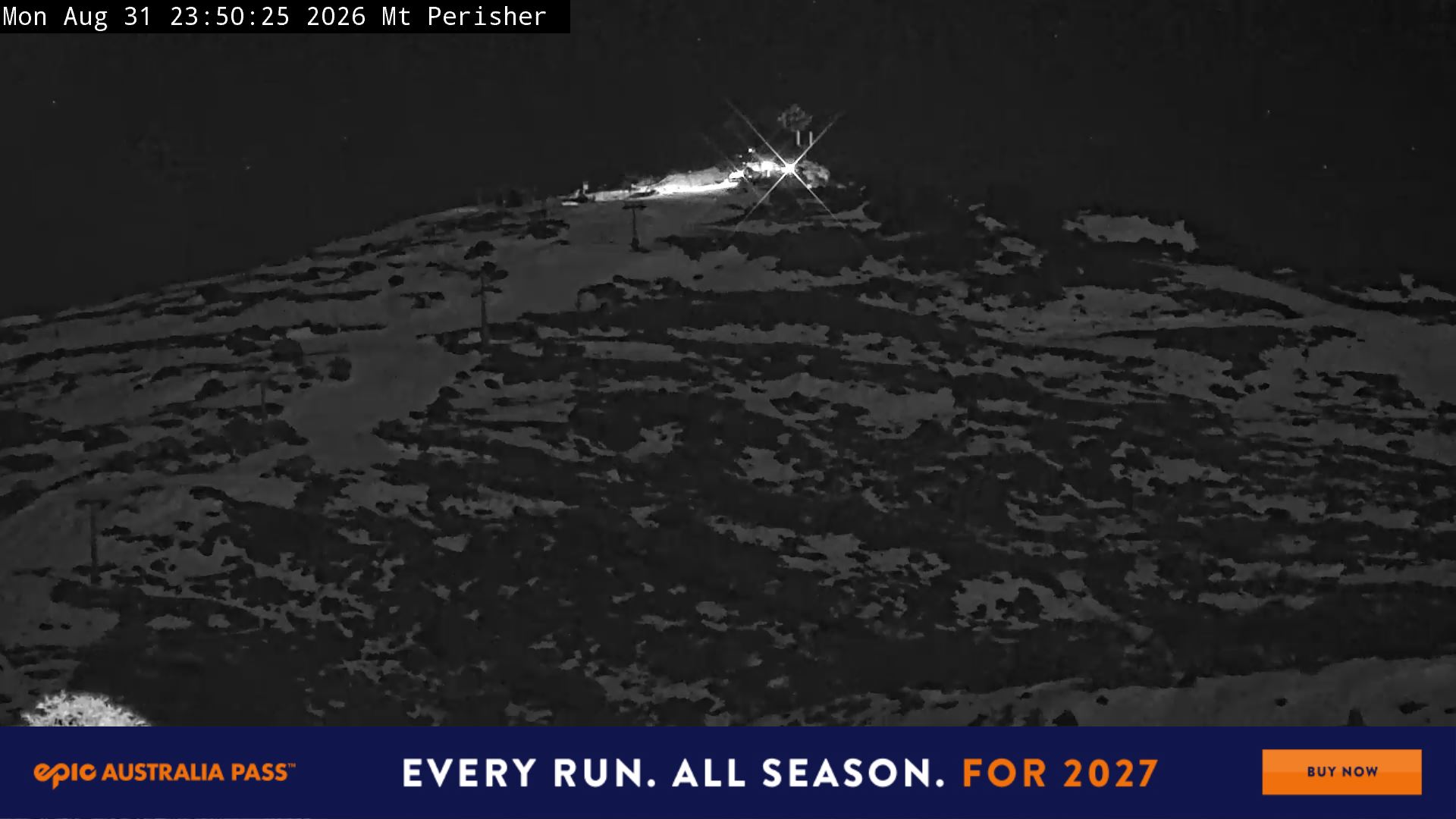 Perisher Mt Perisher snow cam captured at 31 August 2026 at 11:50 pm AEST