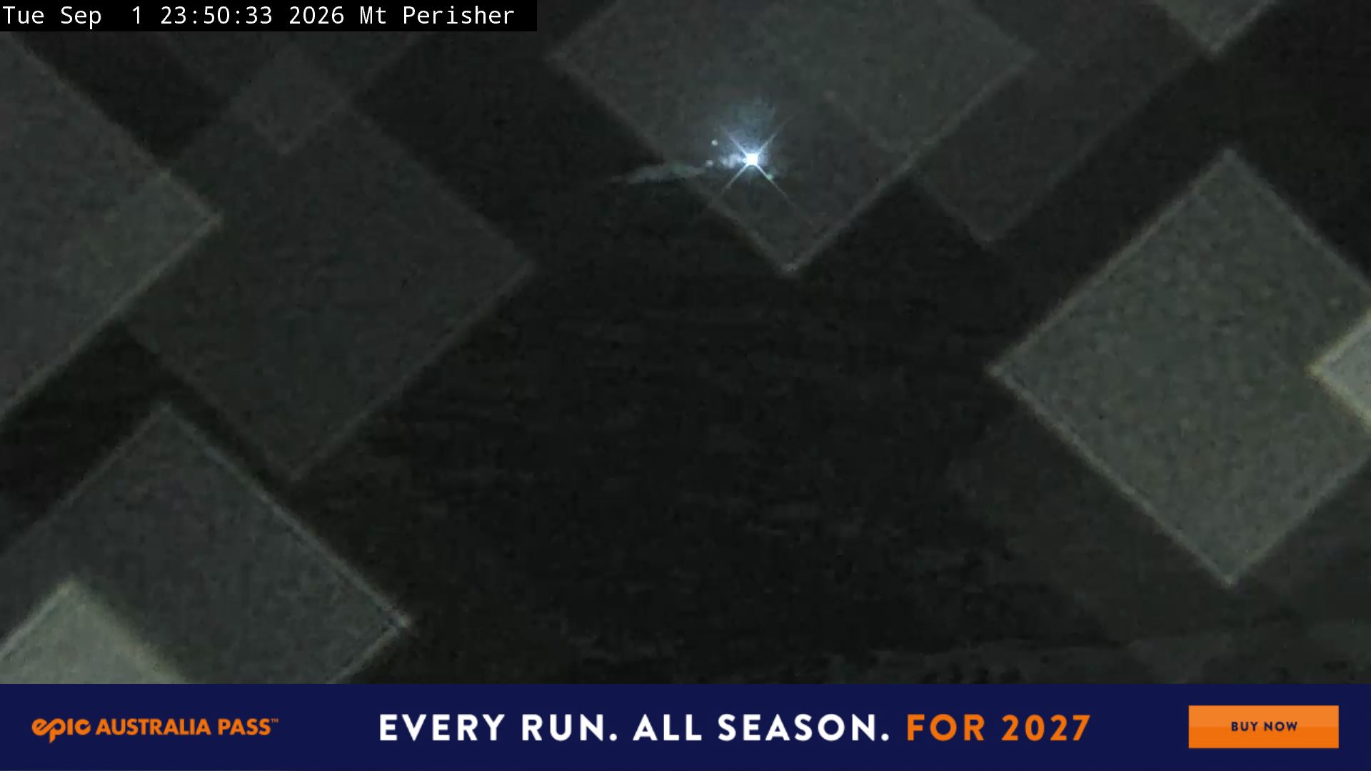 Perisher Mt Perisher snow cam captured at 1 September 2026 at 11:55 pm AEST
