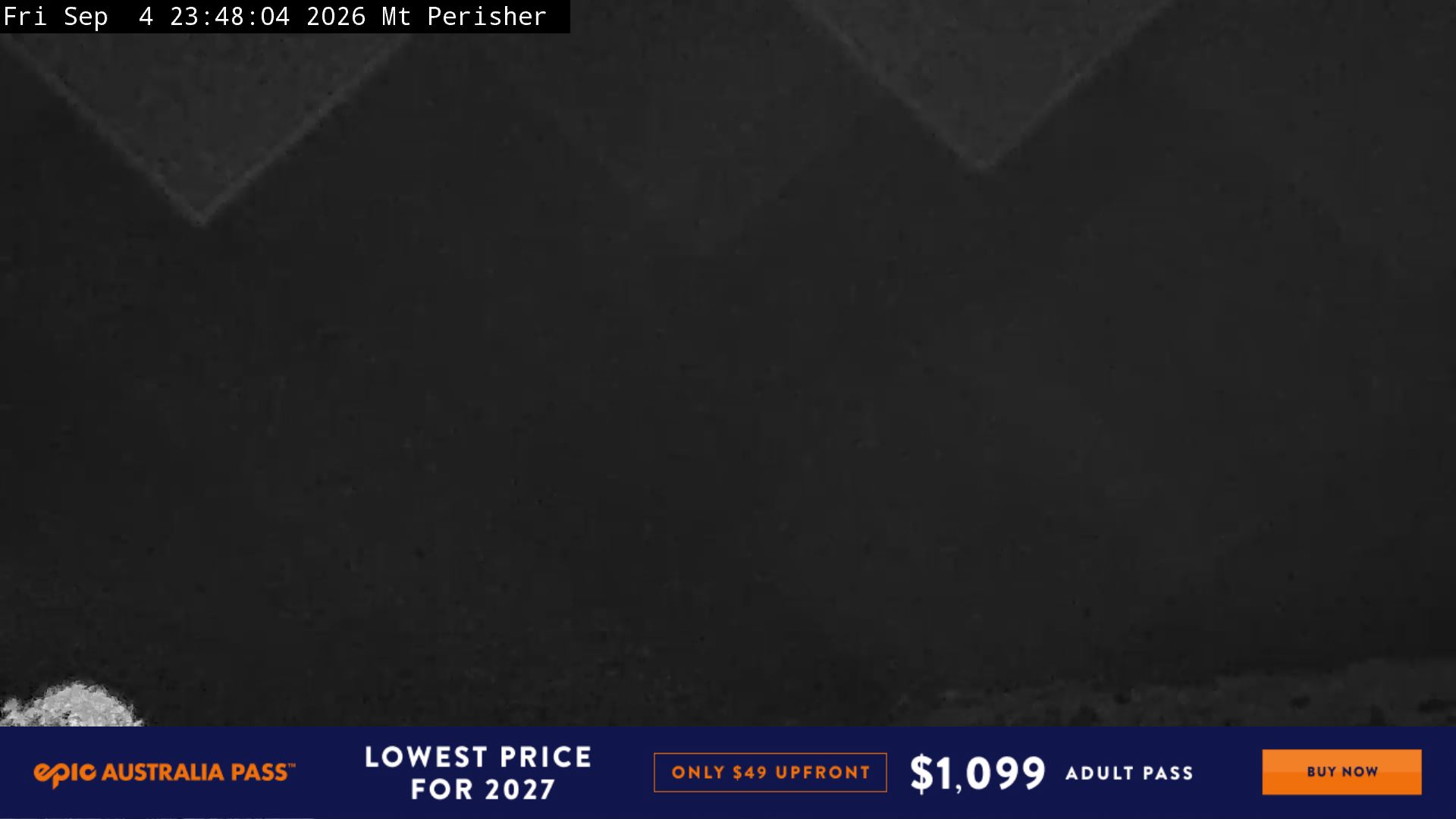Perisher Mt Perisher snow cam captured at 4 September 2026 at 11:55 pm AEST