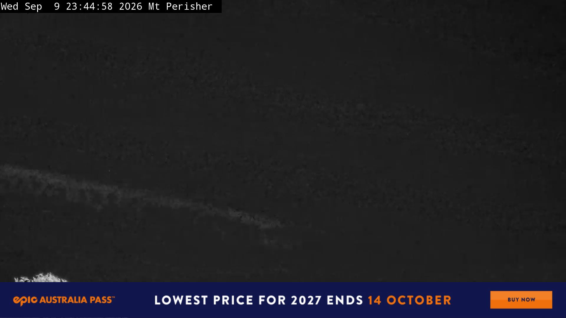 Perisher Mt Perisher snow cam captured at 9 September 2026 at 11:49 pm AEST