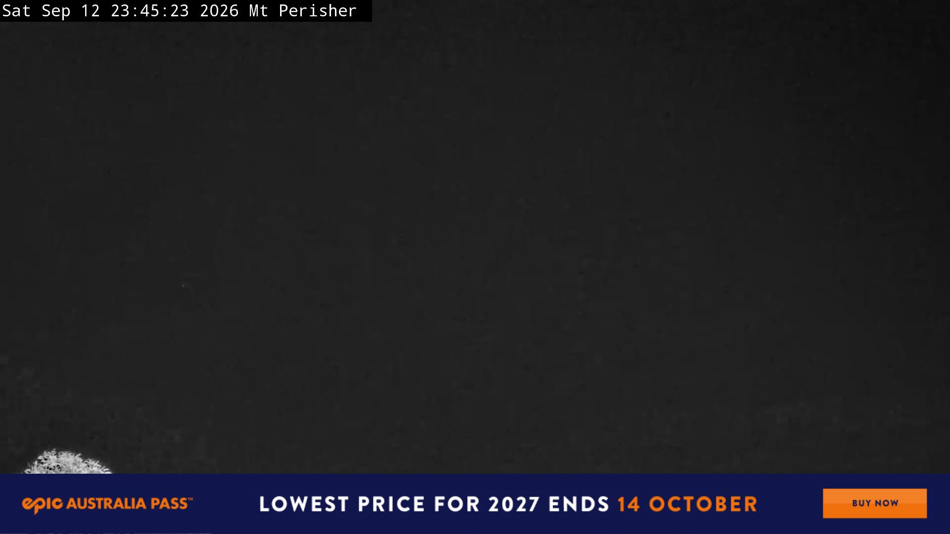 Perisher Mt Perisher snow cam captured at 12 September 2026 at 11:54 pm AEST