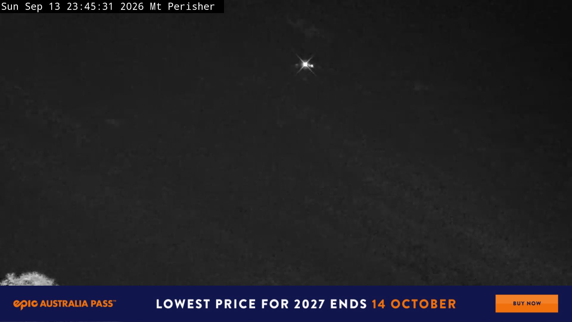 Perisher Mt Perisher snow cam captured at 13 September 2026 at 11:49 pm AEST